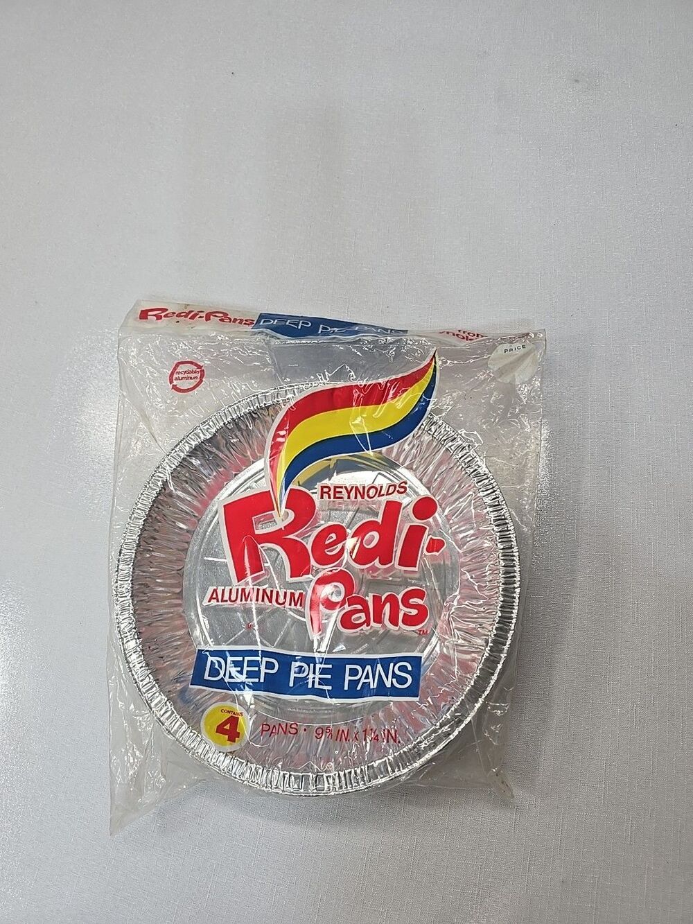4 Reynolds Wrap Redi-Pan Aluminum Foil Deep Pie Pans Vintage prop